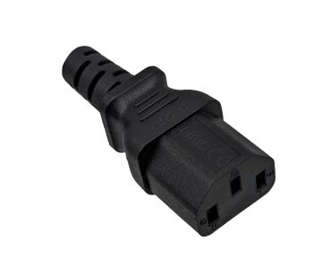 DINIC Kaltgeräte-Verlängerung C13 Stecker auf C14 Buchse, VDE, 0,75mm² schwarz, 0.75m